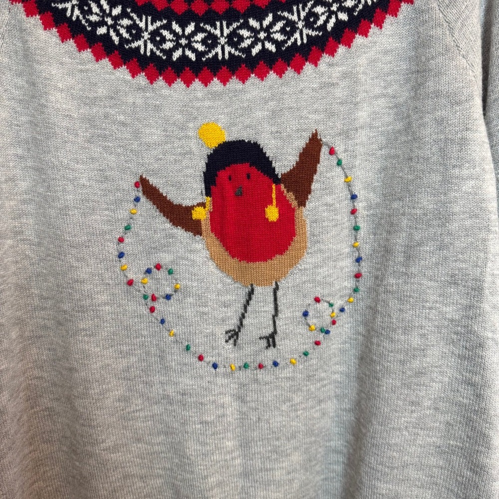 Talbots NWT Womens XL Holiday Christmas Bird Knit Sweater Nordic Fair Isle - Picture 2 of 7